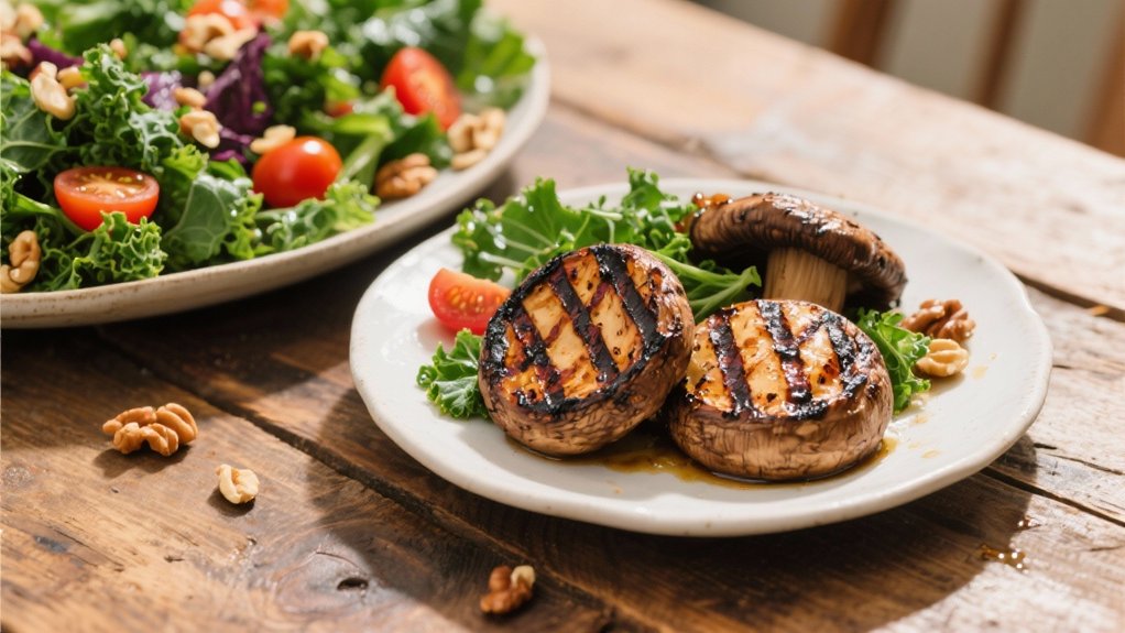 grilled mushrooms enhance kale
