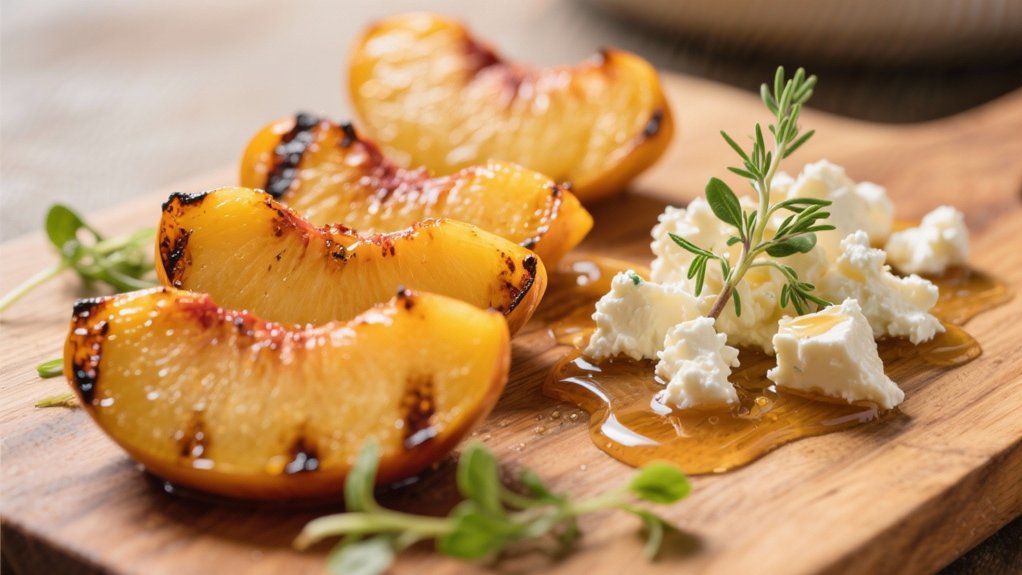 grilled peaches with goat cheese