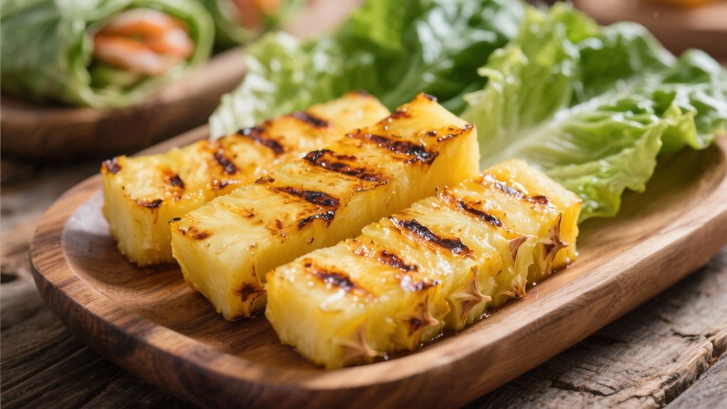 grilled pineapple adds sweetness