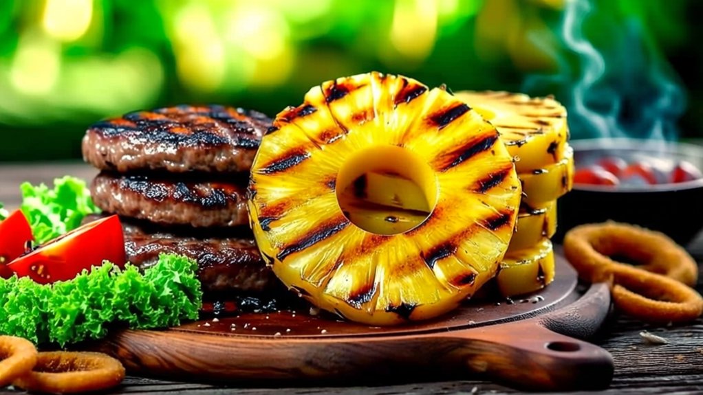 grilled pineapple enhances burgers