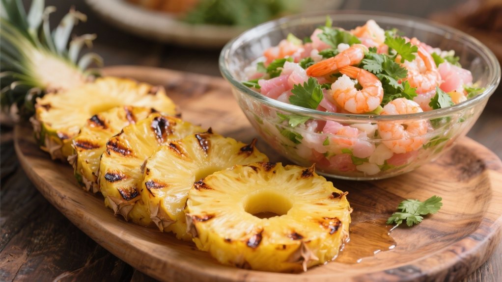 grilled pineapple enhances ceviche