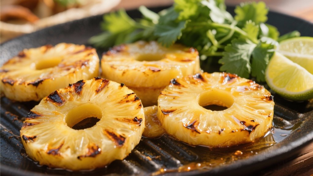 grilled pineapple enhances fish tacos