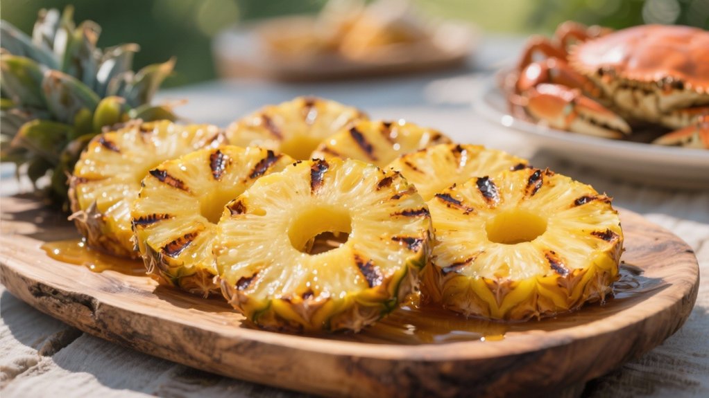 grilled pineapple enhances seafood