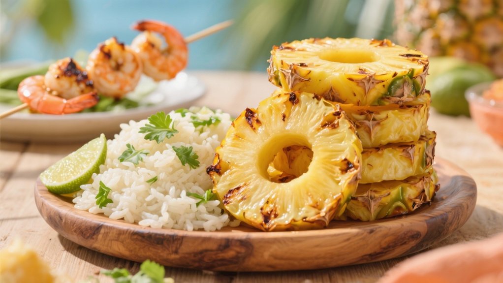 grilled pineapple enhances seafood