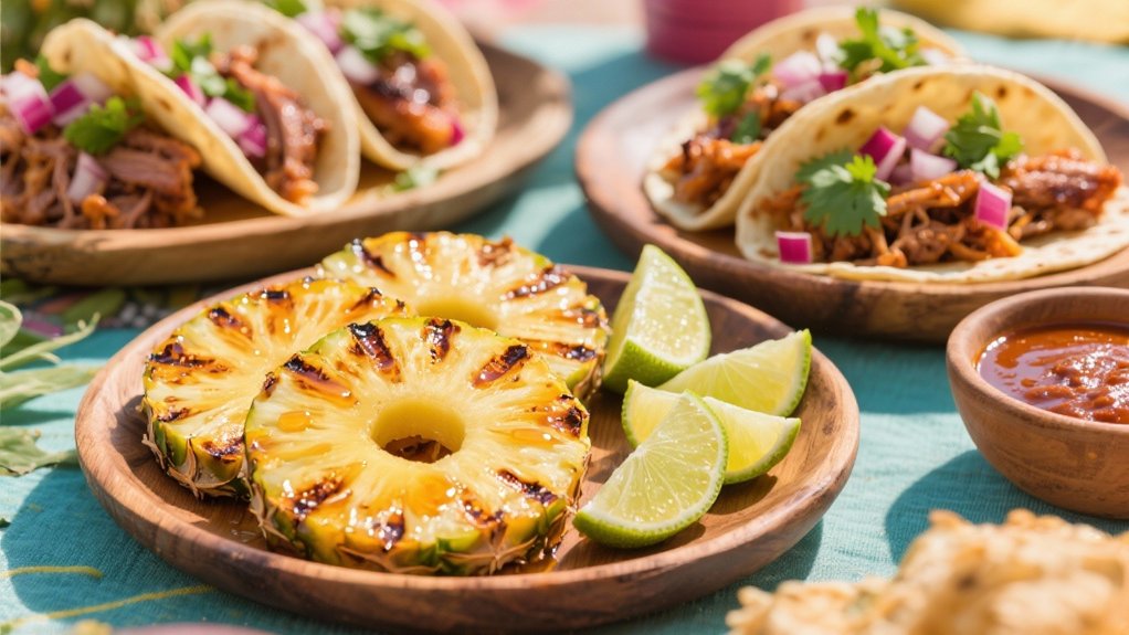 grilled pineapple enhances tacos