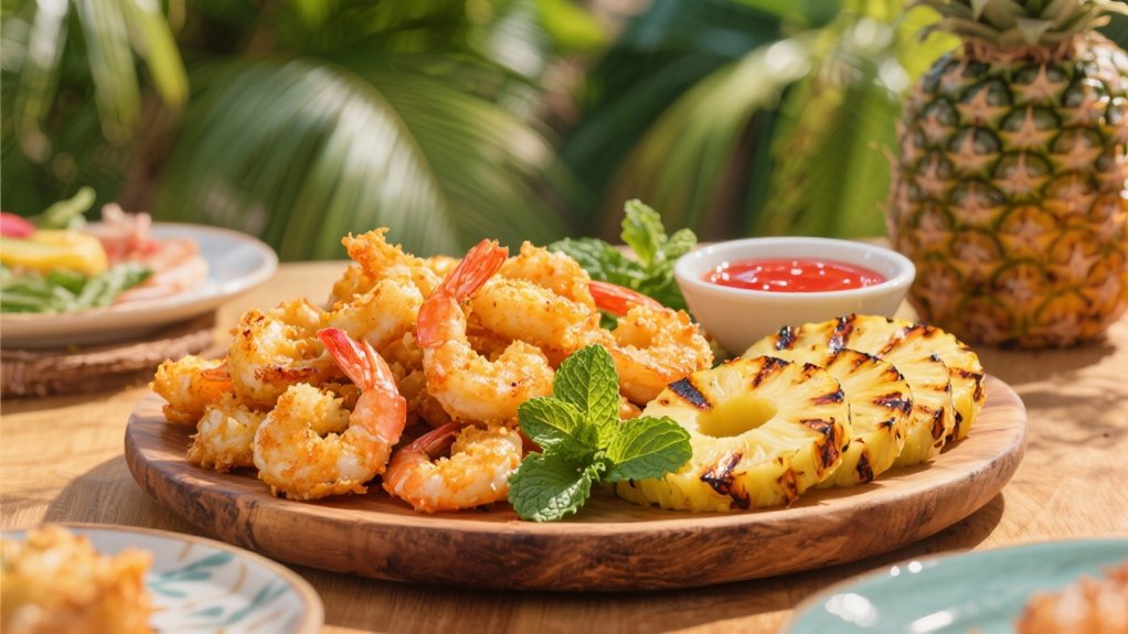 grilled pineapple with shrimp