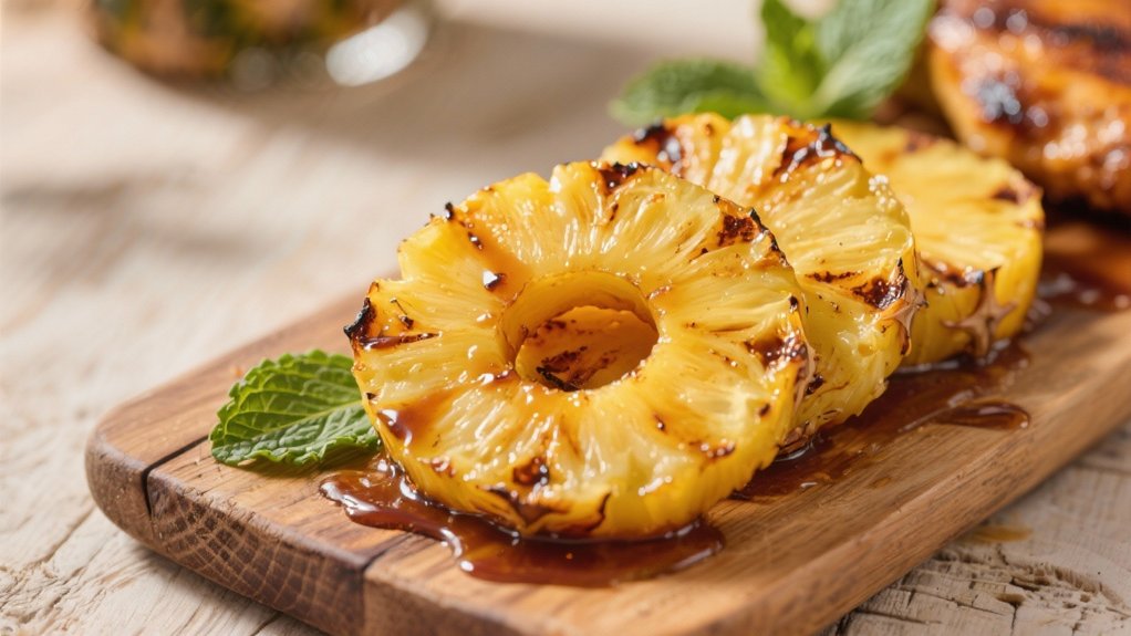 grilled pineapple with teriyaki
