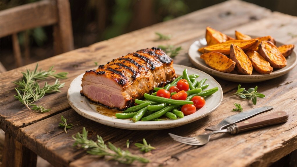 grilled pork and yams
