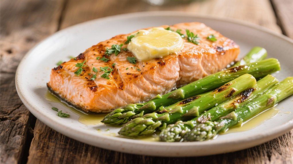 grilled salmon with herb butter