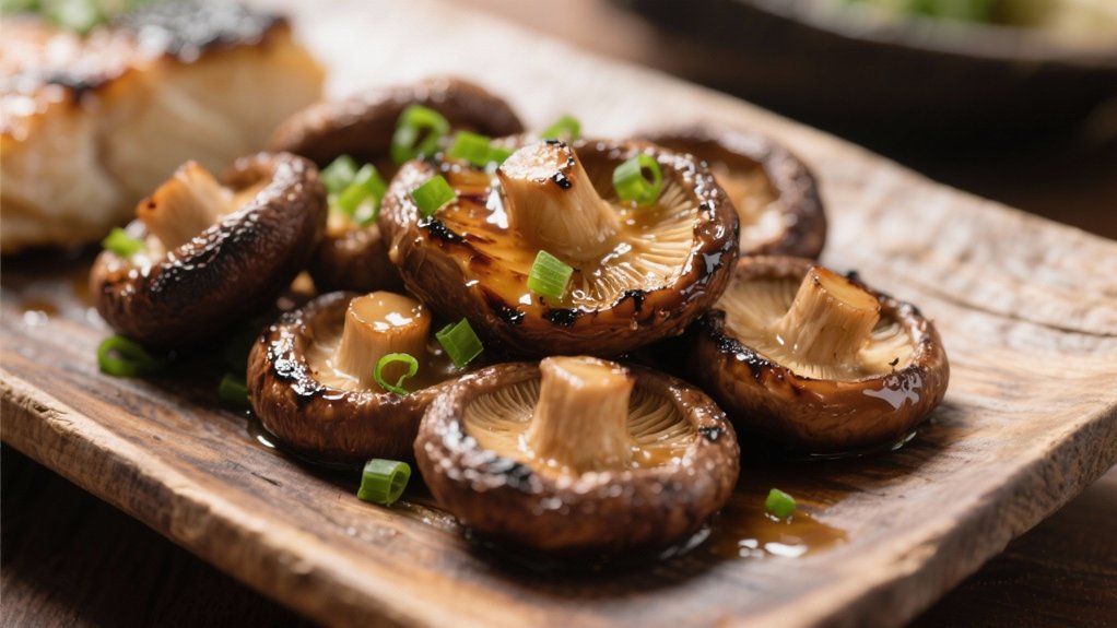 grilled shiitake mushrooms enhance flavor