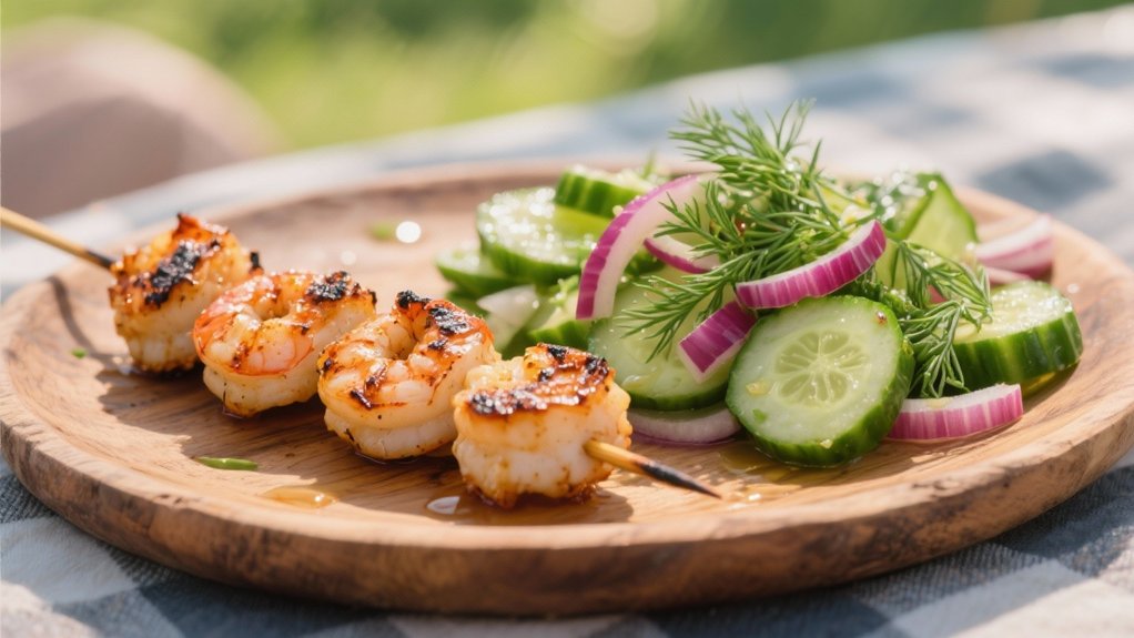 grilled shrimp enhances salad