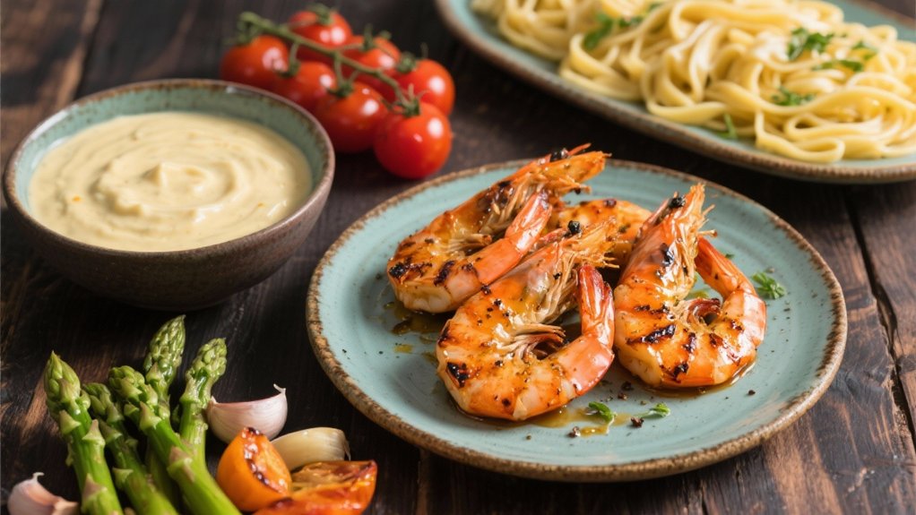 grilled shrimp with alfredo
