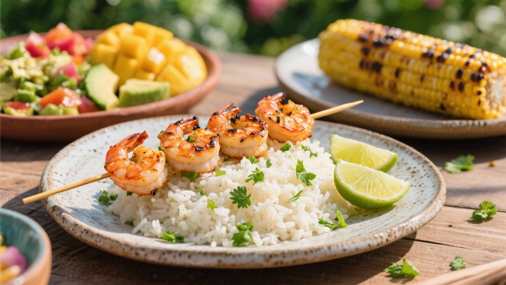 grilled shrimp with cilantro rice
