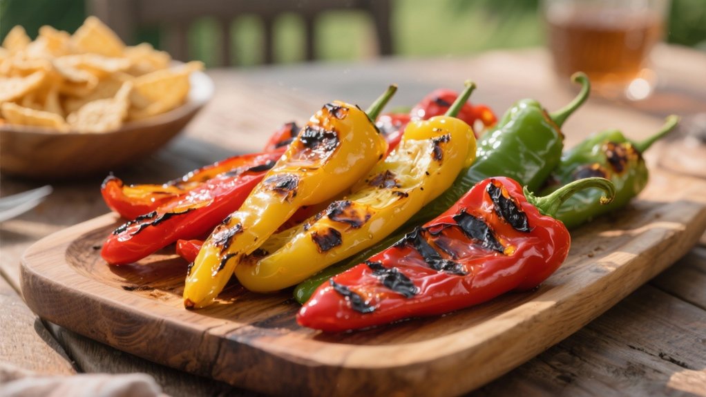 grilled smoky bell pepper strips