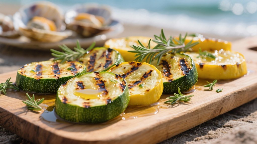 grilled squash enhances clams