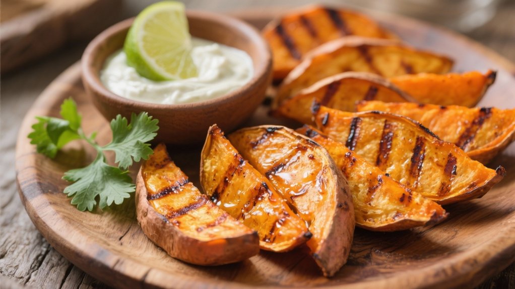 grilled sweet potato wedges
