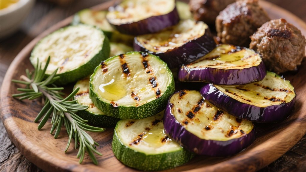 grilled vegetables complement lamb