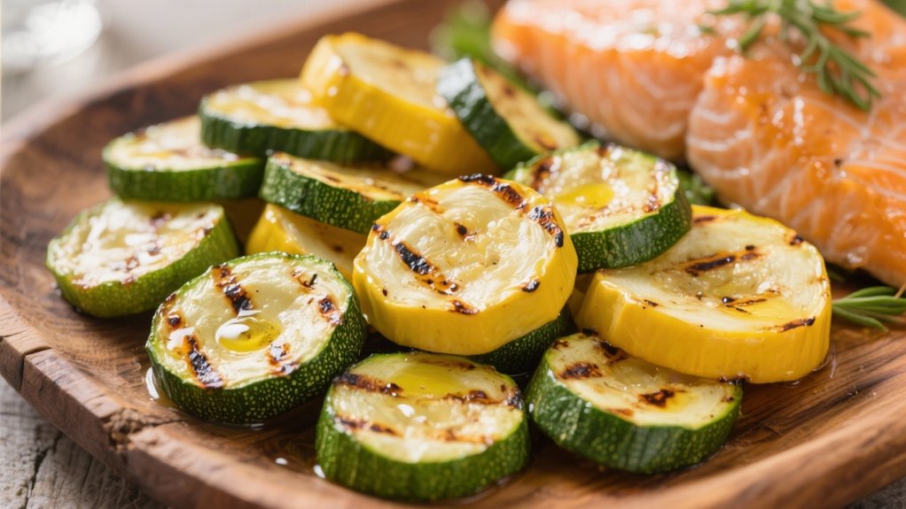 grilled vegetables complement salmon