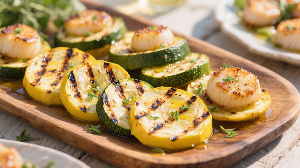 grilled vegetables complement scallops