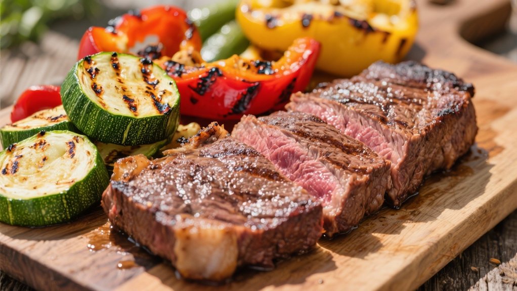 grilled vegetables enhance beef