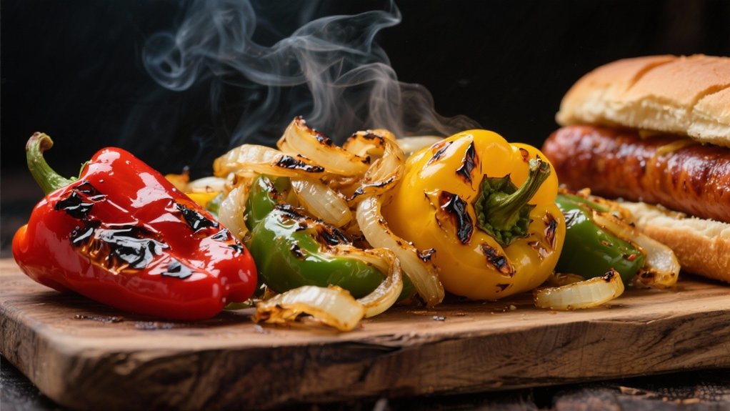 grilled vegetables enhance bratwurst