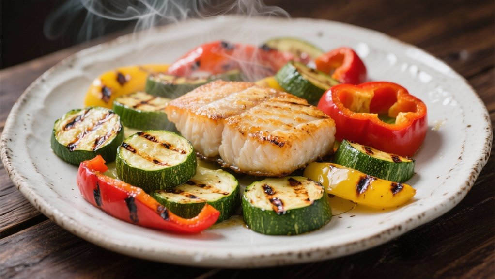 grilled vegetables enhance cod