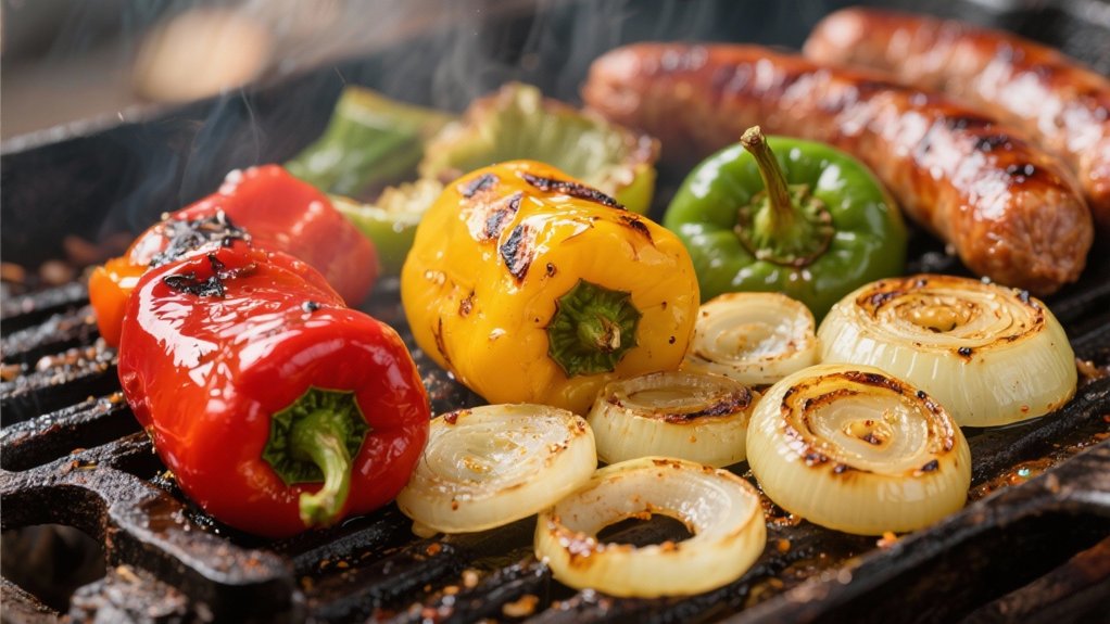 grilled vegetables enhance polish sausage