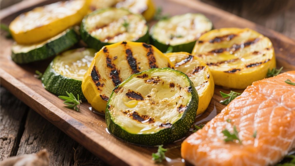 grilled vegetables enhance salmon