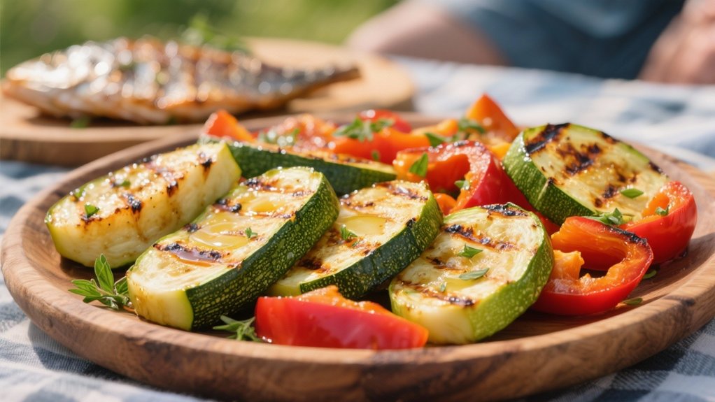 grilled vegetables enhance seafood