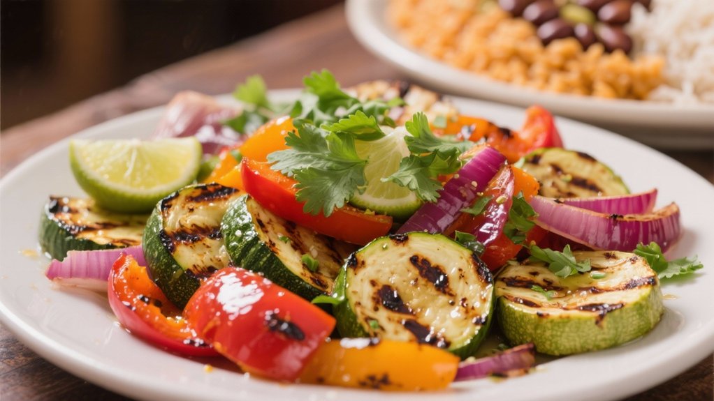 grilled vegetables with dressing