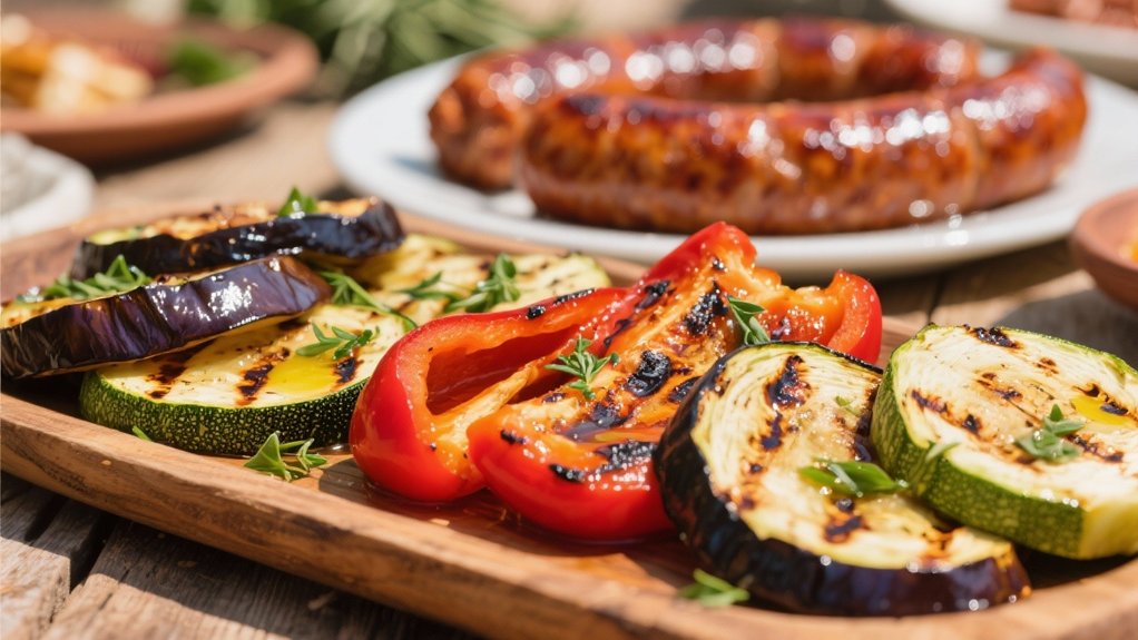 grilled veggies complement merguez