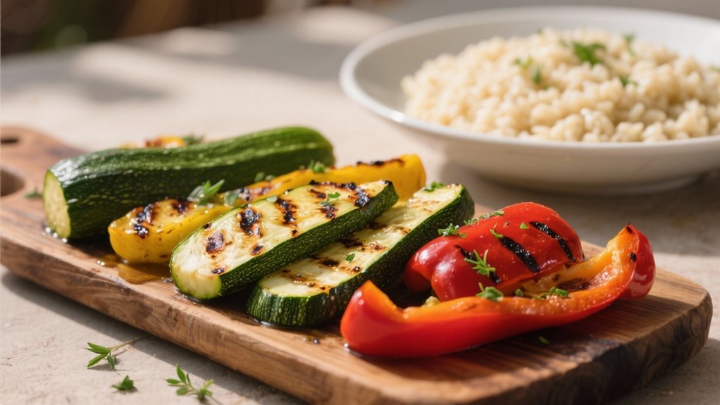 grilled zucchini and bell peppers