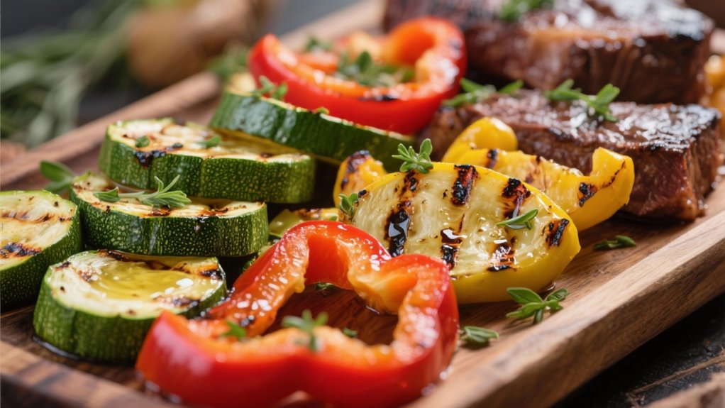grilled zucchini and peppers