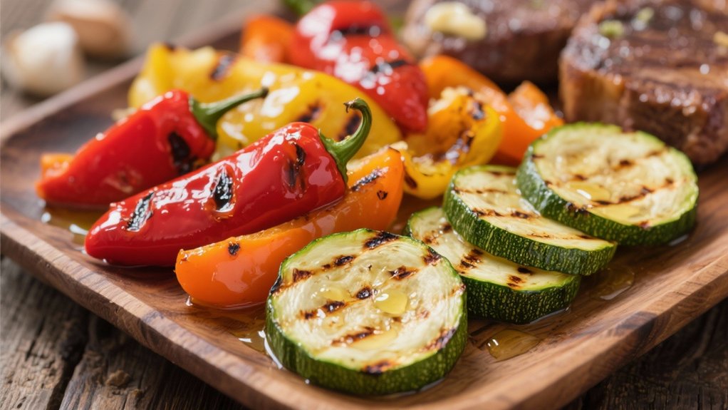 grilled zucchini and peppers
