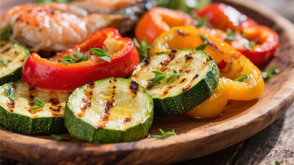 grilled zucchini and peppers