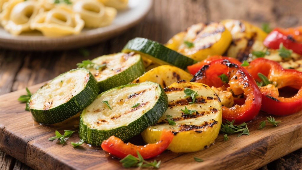 grilled zucchini and peppers