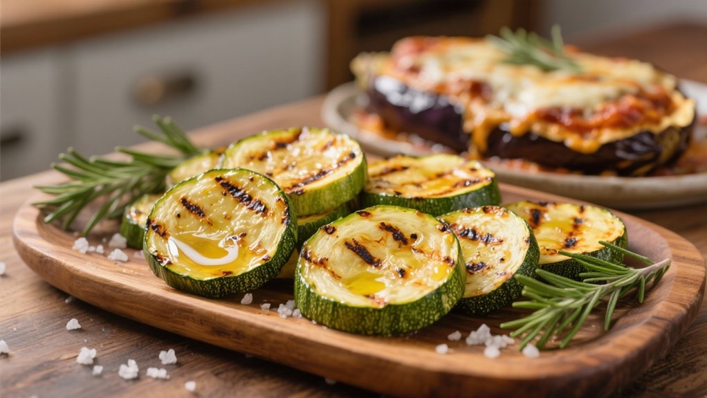 grilled zucchini complements parmesan