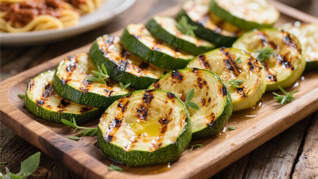 grilled zucchini enhances pasta