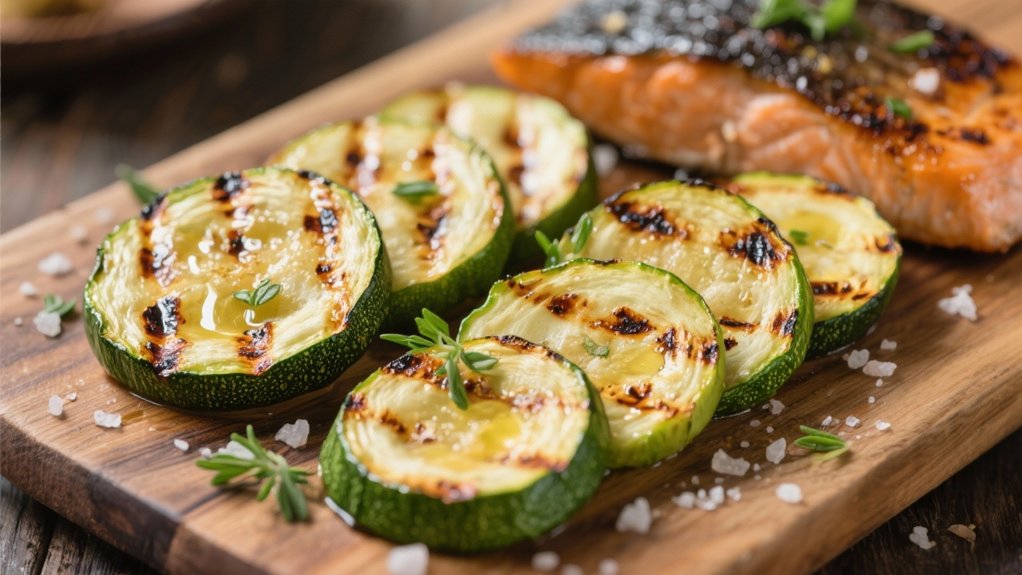 grilled zucchini enhances salmon