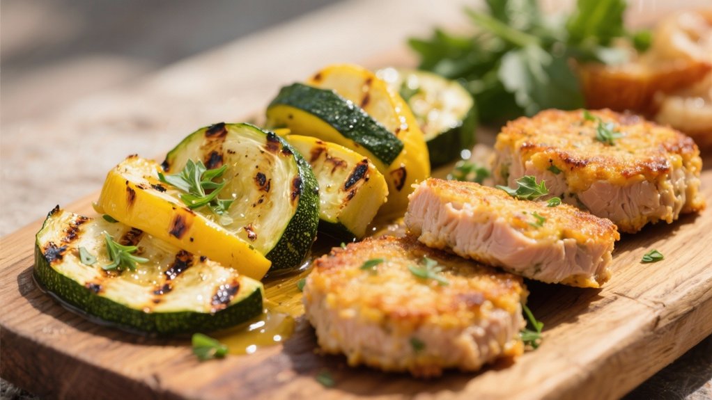 grilled zucchini enhances seafood