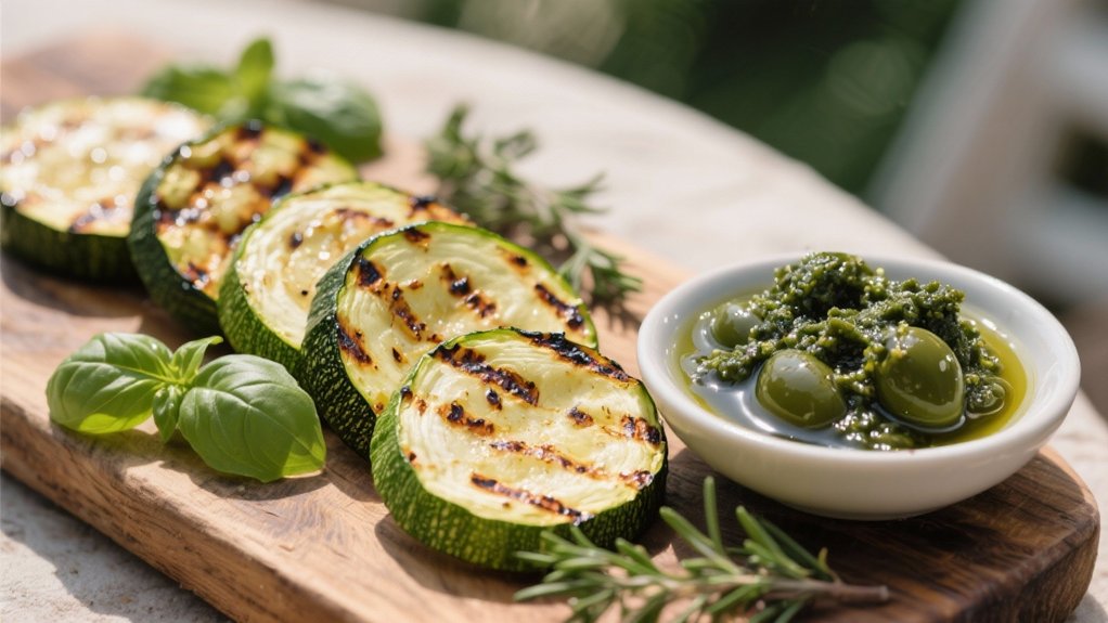 grilled zucchini enhances tapenade