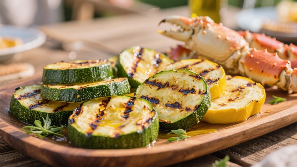 grilled zucchini with crab
