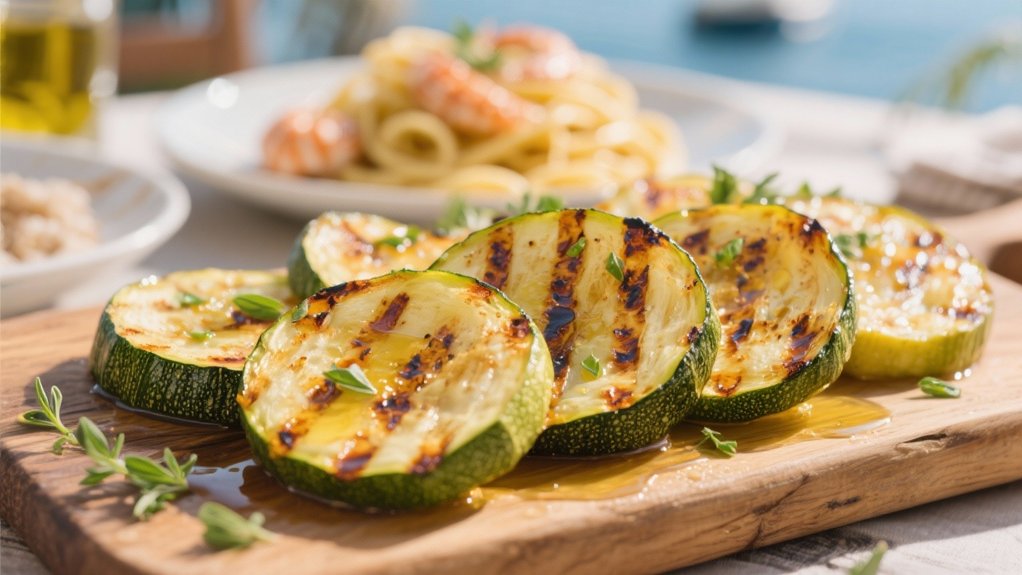 grilled zucchini with herbs