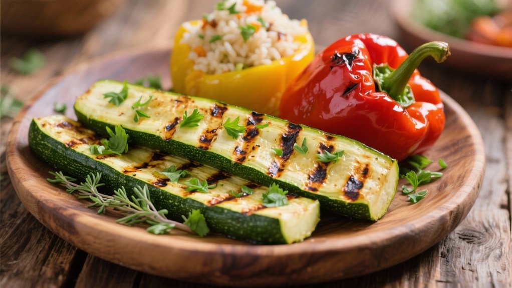 grilled zucchini with herbs