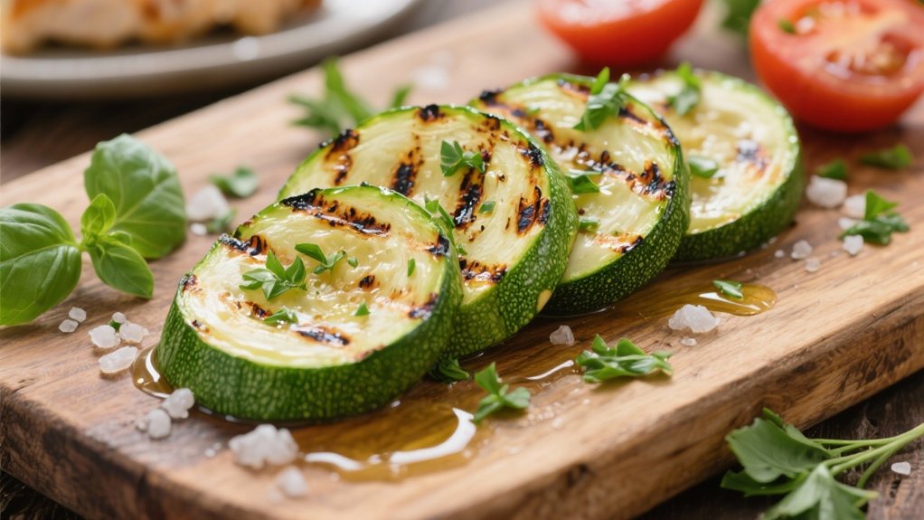 grilled zucchini with herbs