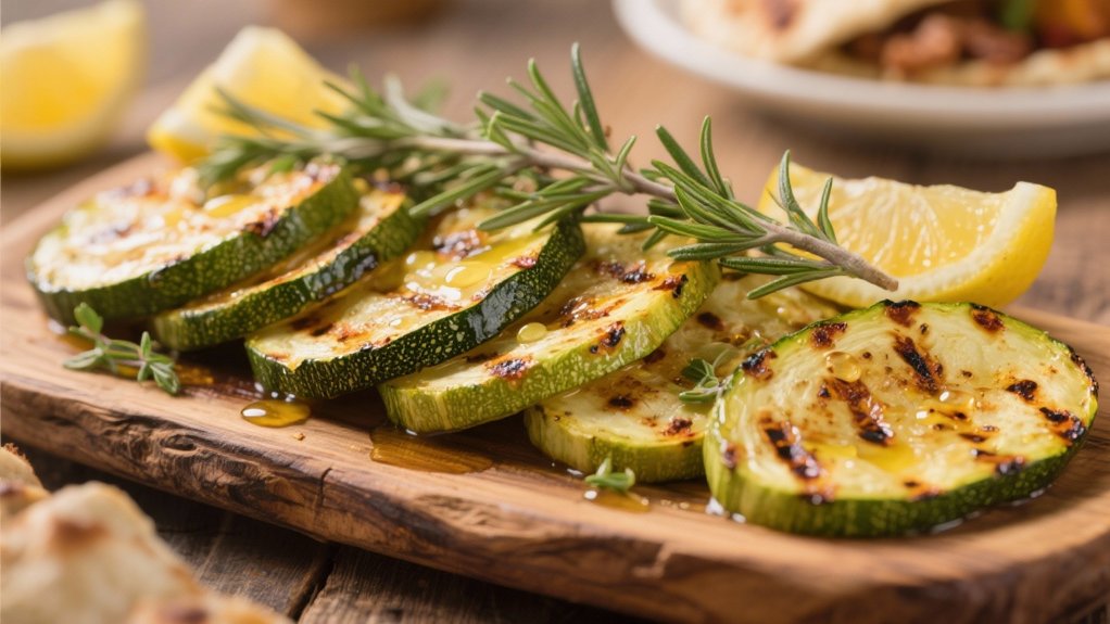 grilled zucchini with herbs