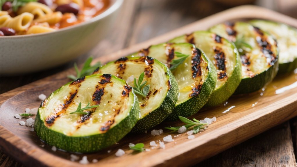 grilled zucchini with herbs