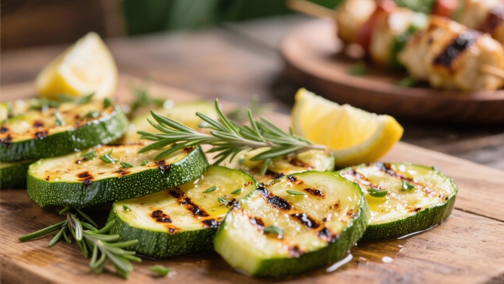 grilled zucchini with herbs