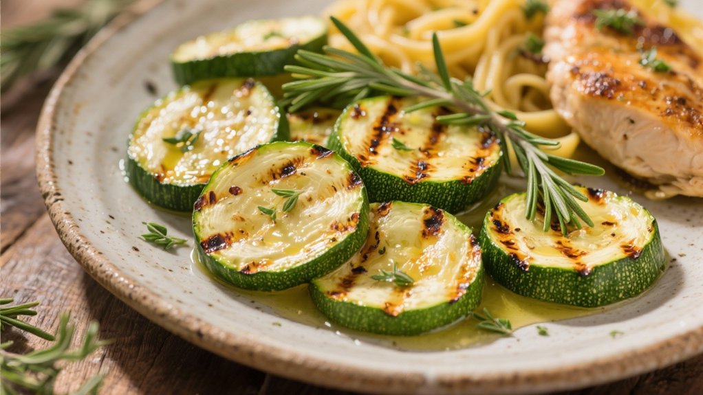 grilled zucchini with herbs
