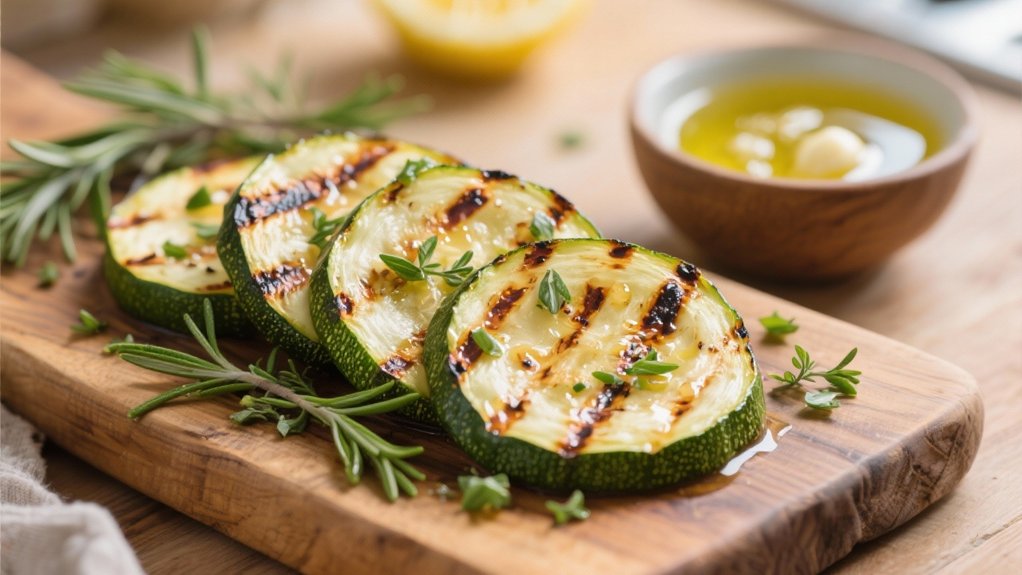 grilled zucchini with herbs